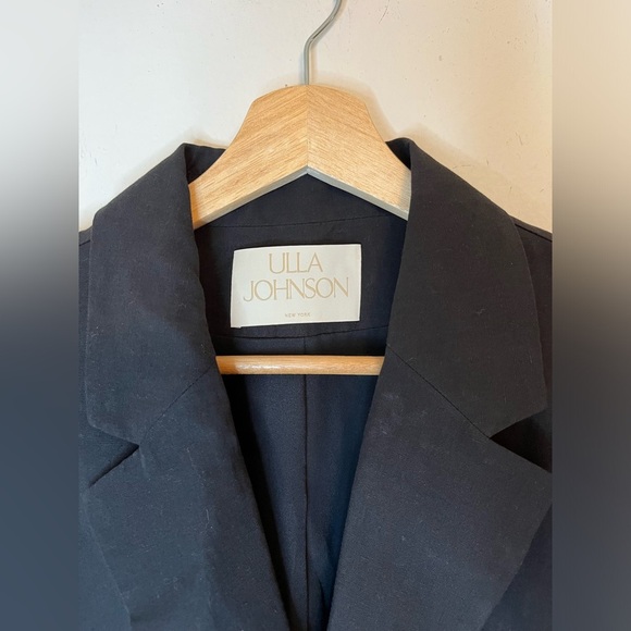 Ulla Johnson Ellery belted cotton, linen and silk-blend blazer Black size 4 - Picture 6 of 12